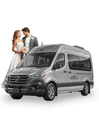 Wedding shuttle service by Fresh Track Transportation Colorado