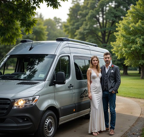 Fresh Track Transportation wedding shuttle Colorado
