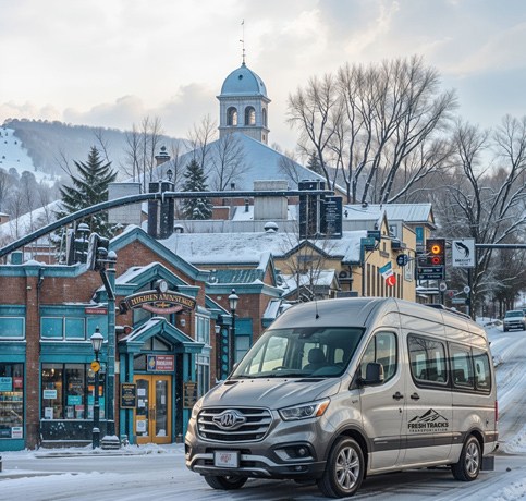 Fresh Track Transportation shuttle at Copper Mountain